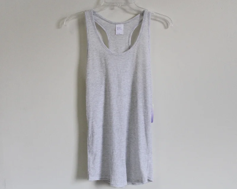 NEW Stars Above Soft Gray Striped Tank | L vibrant tank top