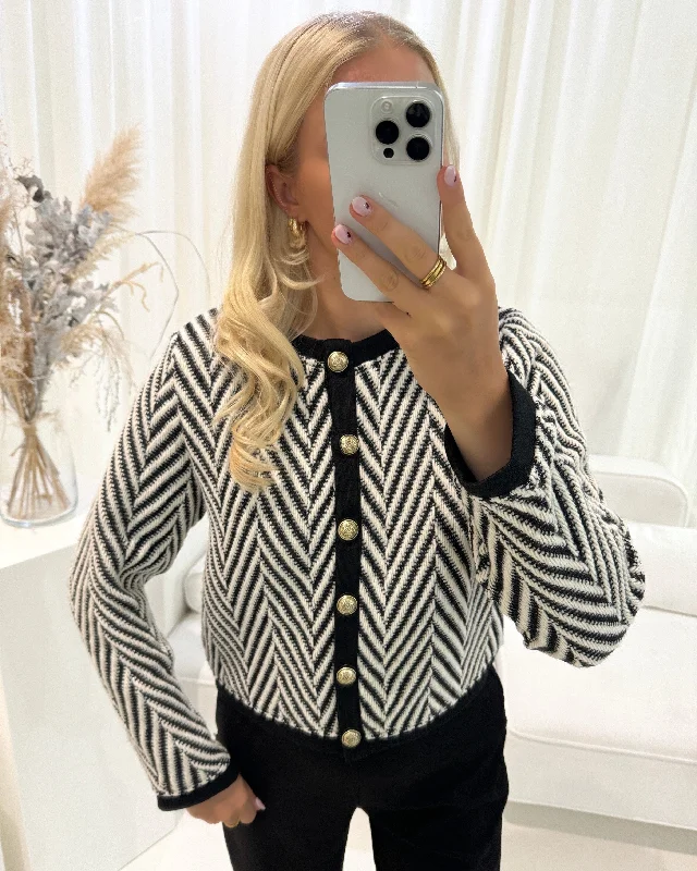 Love&Divine cardigan love1210 black/bamboo Zippered Front Buttoned Front Snap Front