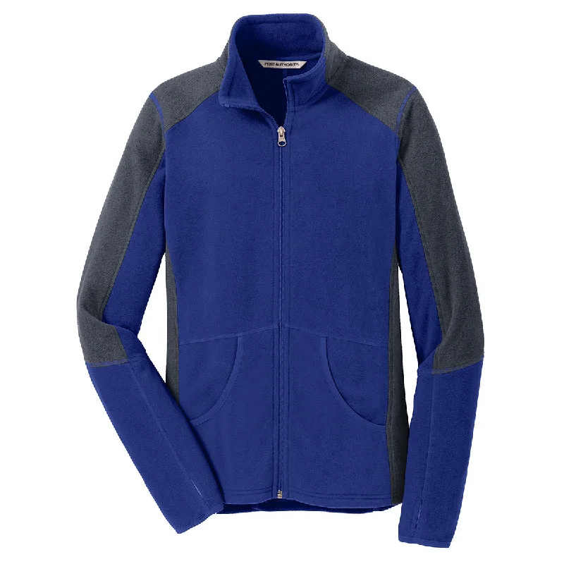 Port Authority Women's Patriot Blue/Battleship Grey Colorblock Microfleece Jacket Rayon Jacket Velvet Jacket Corduroy Jacket Port Authority Women's Patriot Blue/Battleship Grey Colorblock Microfleece Jacket Rayon Jacket Velvet Jacket Corduroy Jacket
