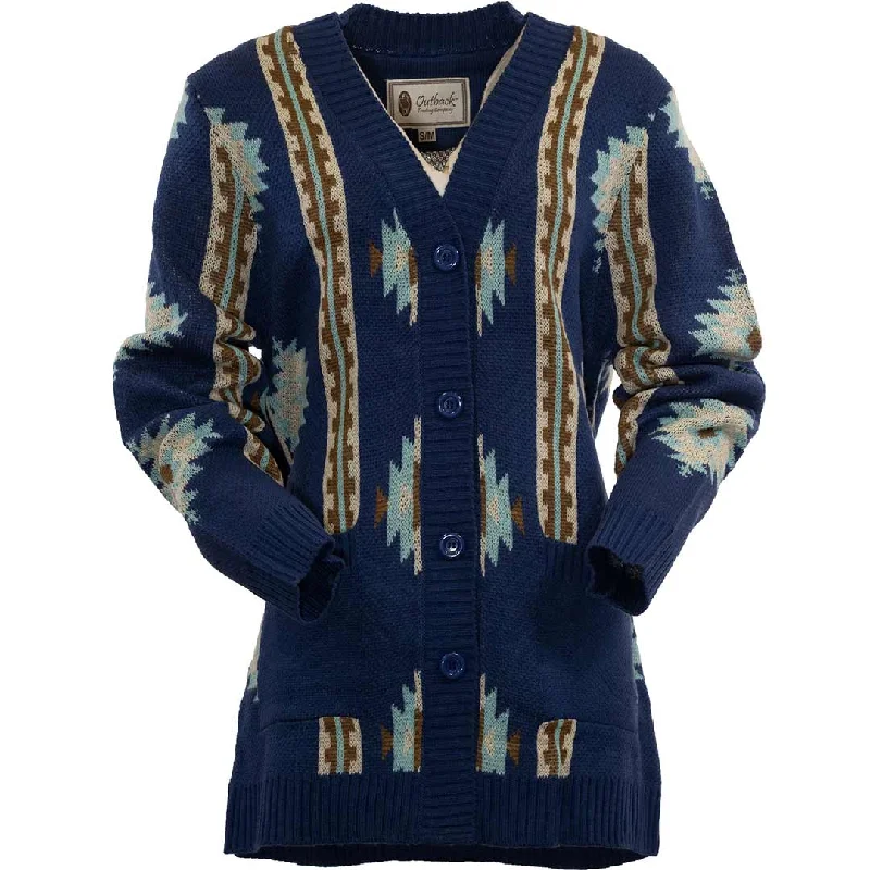 Outback Trading Co. Women's Leilani Cardigan Cable Knit Ribbed Knit Lace Knit