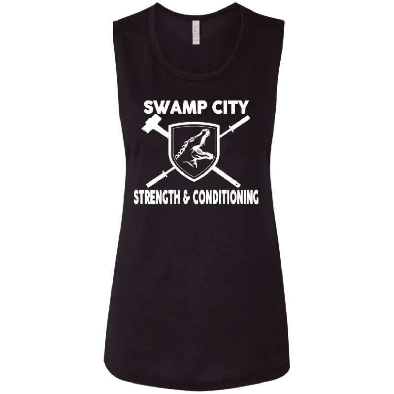 One More  -Ladies' Flowy Muscle Tank turquoise tank top