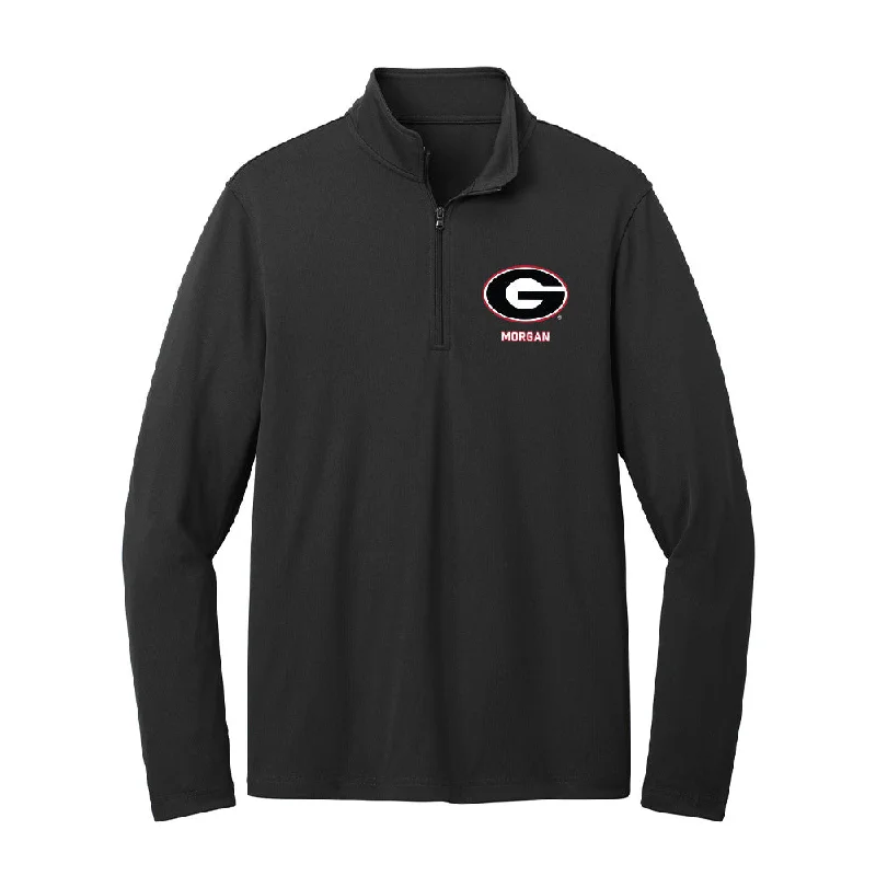 Georgia - NCAA Women's Gymnastics : Zora Morgan - Lightweight Quarter Zip Jacket Denim Jacket Leather Jacket Suede Jacket Georgia - NCAA Women's Gymnastics : Zora Morgan - Lightweight Quarter Zip Jacket Denim Jacket Leather Jacket Suede Jacket