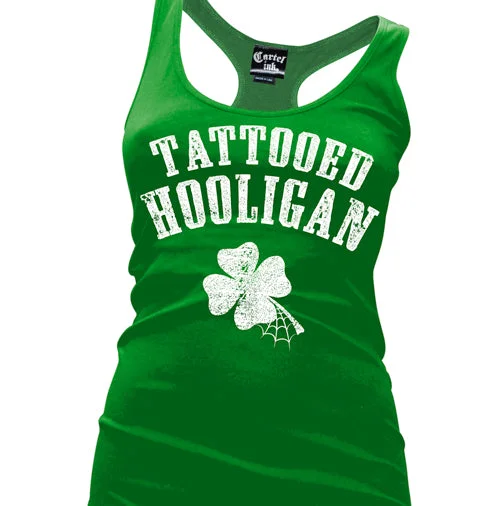 Tattooed Hooligan Women's Racer Back Tank Top one shoulder tank
