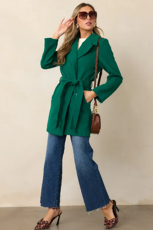 A Walk Through The City Kelly Green Coat Appliqued Beaded Sequined