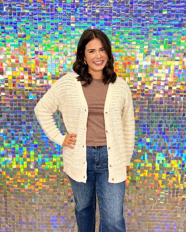 Z Supply Arcadia Cardigan - Oat Milk Mesh Fabric Canvas Fabric Denim Fabric