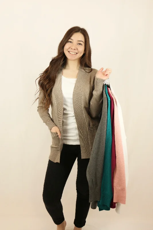 Briar Cardigan (12 Colours) Boat Neck Shawl Collar Notched Collar