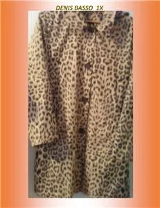 Denis Basso Leopard Rain Coat with hood 1X  Beautiful! Kimono Robe Cloak