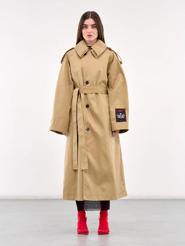 The Deconstructed Trench Coat (25-33-F-MA034E-C072-BEIGE) Three-Quarter Sleeve Elbow Sleeve Wrist Sleeve
