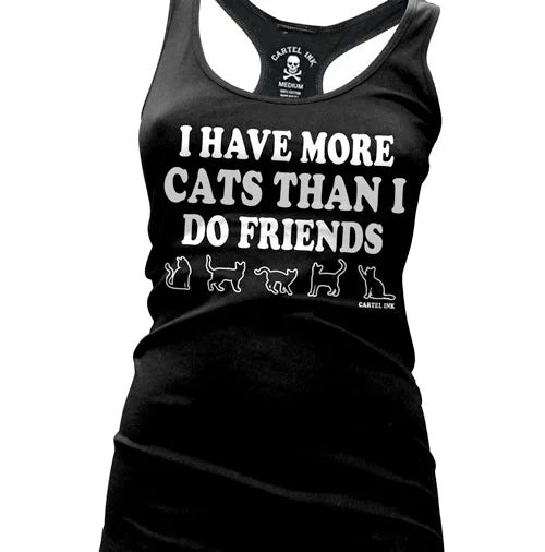 I Have More Cats Than I Do Friends Women's Racer Back Tank Top flexible tank top