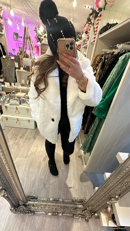 Winter white faux fur coat Sleeveless Short Sleeve Long Sleeve