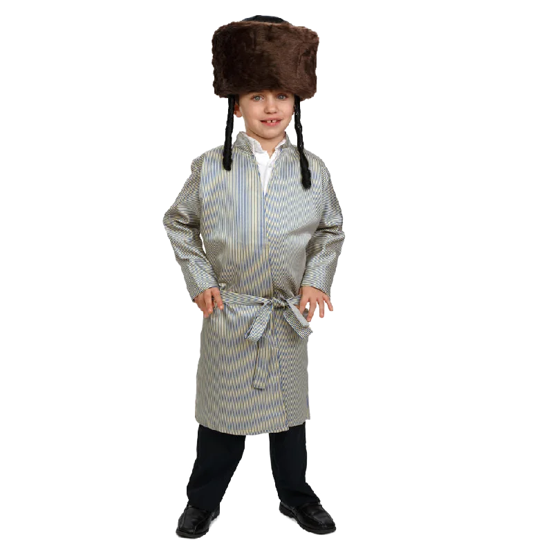 Yerushalmi Chasidic Bekitcha Rabbi Coat - Kids Zip Front Button Front Snap Front