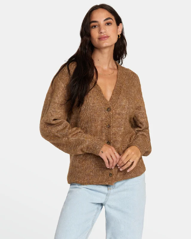 Sweetheart Cardigan - Bronze Button Cardigan Zip Cardigan Pullover Cardigan