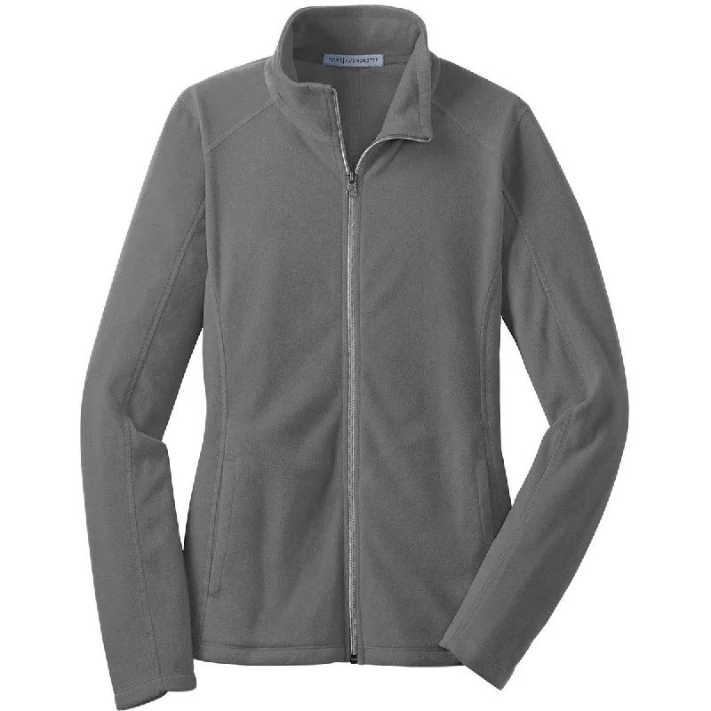 Port Authority Women's Pearl Grey Microfleece Jacket Elasticated Jacket Padded Jacket Insulated Jacket Port Authority Women's Pearl Grey Microfleece Jacket Elasticated Jacket Padded Jacket Insulated Jacket