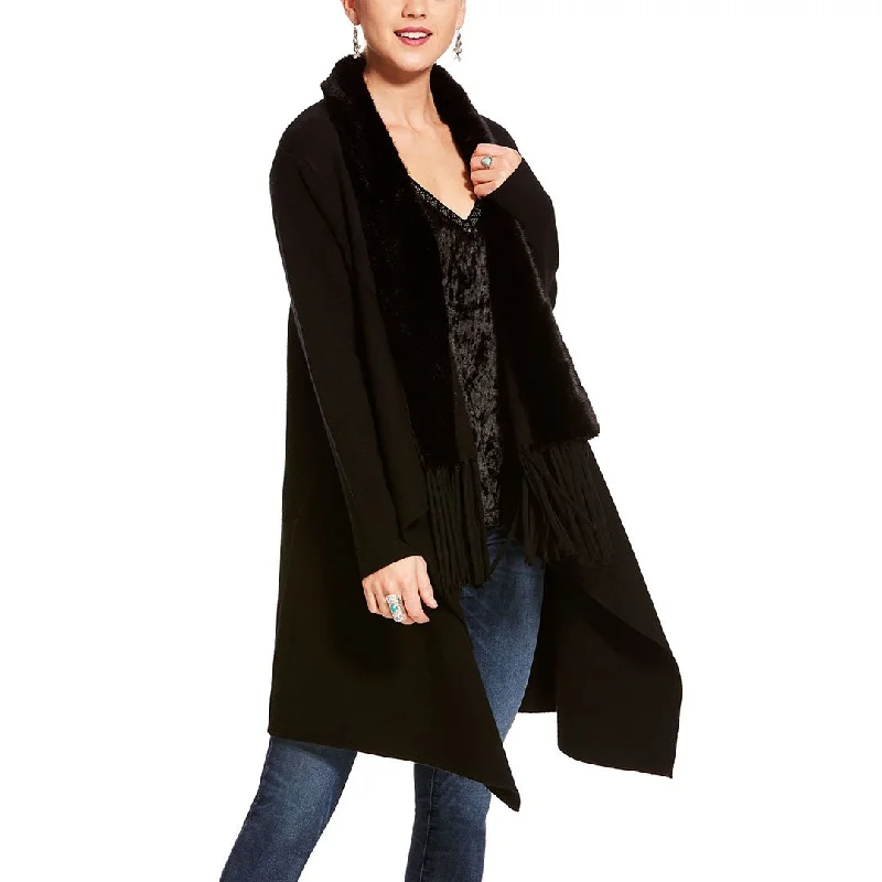 Ariat Women's Gambler Long Sweater Cardigan Silk Blend Satin Velvet