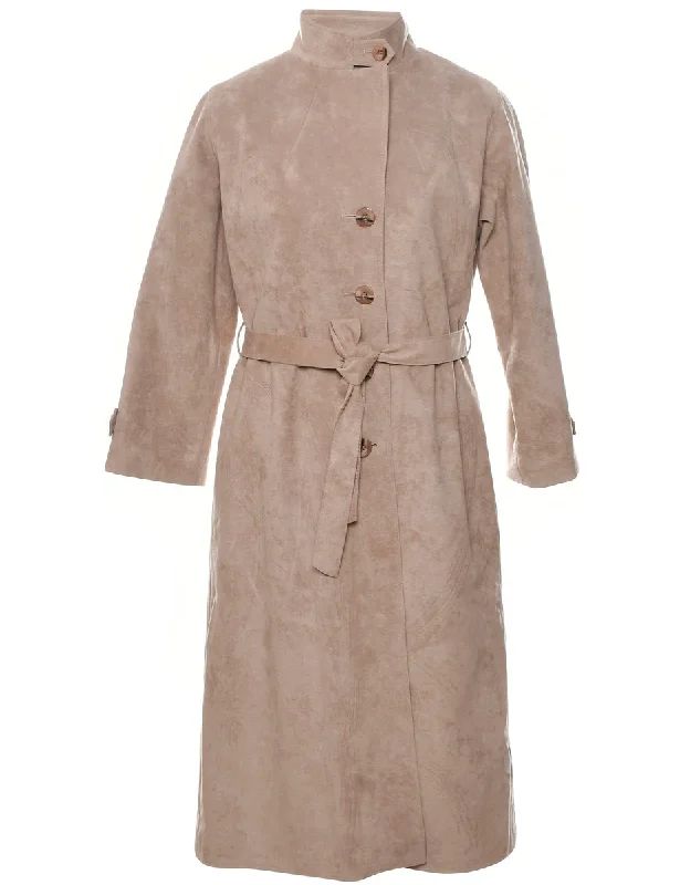 Single Breasted Trench Coat - M Collared Crew Neck Turtle Neck