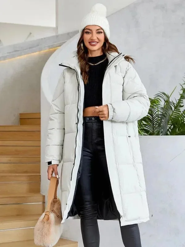 Women's Warm Puffer Coat Embroidered Appliqued Beaded