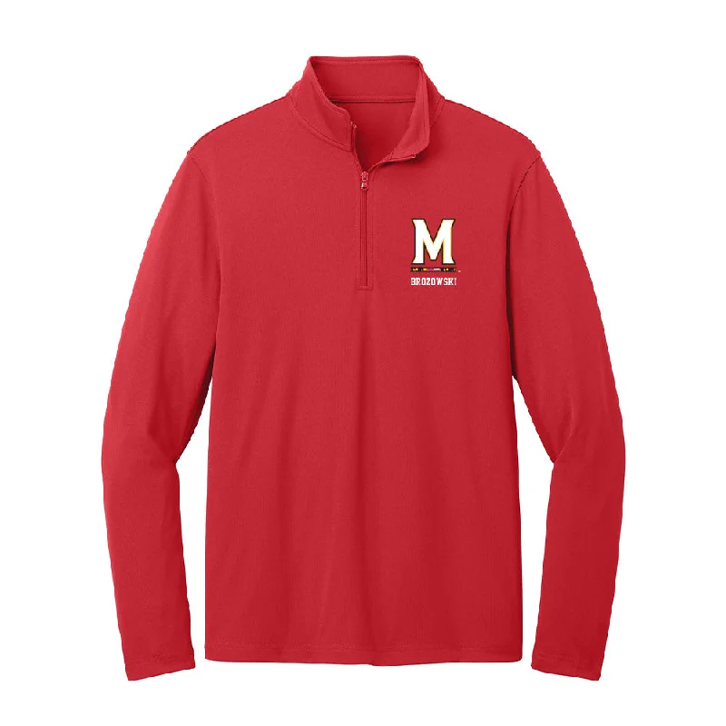 Maryland - NCAA Women's Gymnastics : Tasha Brozowski - Lightweight Quarter Zip Jacket Front Pockets Side Pockets Patch Pockets Maryland - NCAA Women's Gymnastics : Tasha Brozowski - Lightweight Quarter Zip Jacket Front Pockets Side Pockets Patch Pockets