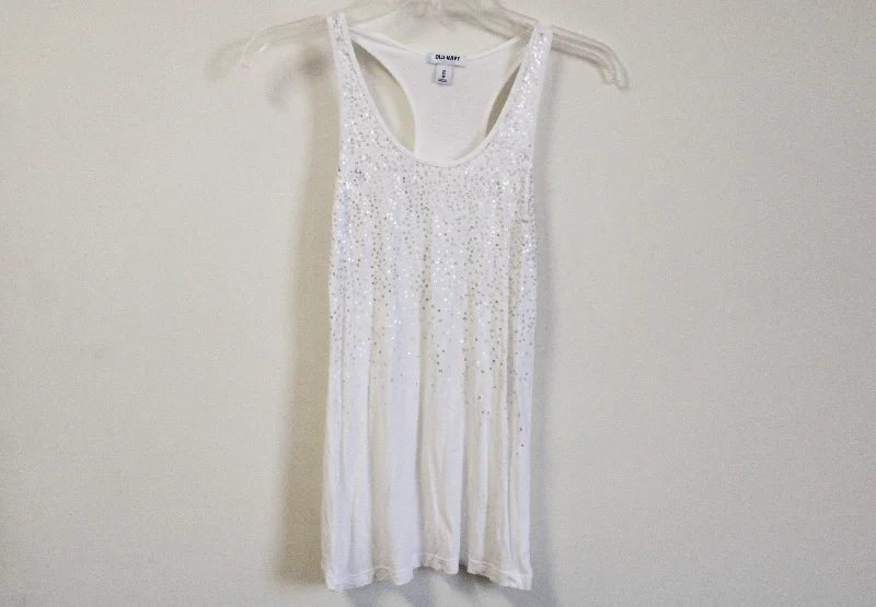 Old Navy White Sequined Tank | XS yoga tank top