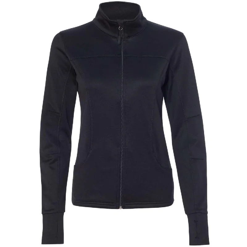 Independent Trading Co. Women's Black Poly-Tech Full-Zip Track Jacket Quilted Jacket Puffer Jacket Insulated Jacket Independent Trading Co. Women's Black Poly-Tech Full-Zip Track Jacket Quilted Jacket Puffer Jacket Insulated Jacket