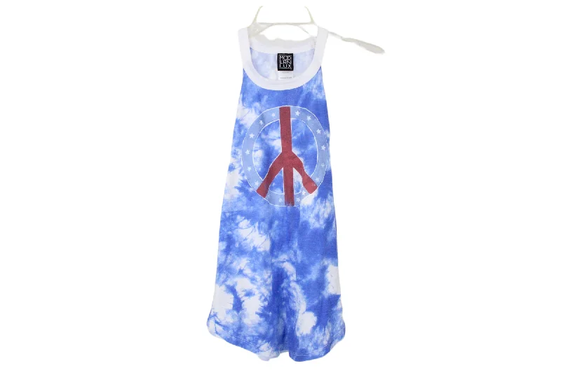 Modern Lux Blue Peace Sign Tank | M low neck tank