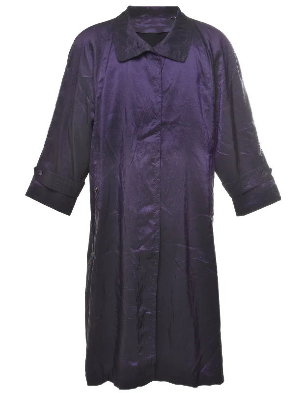 Single Breasted Trench Coat - L Elasticated Drawstring Belted