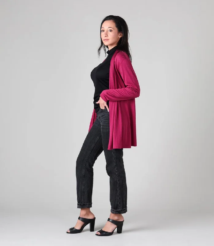 Silkspun Longline Cardigan Spandex Blend Rayon Blend Denim Blend