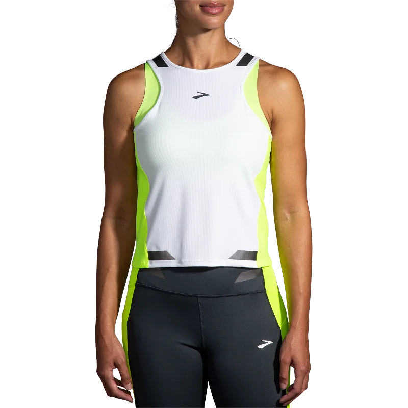 Brooks Run Visible Back-to-Front Tank lemon yellow tank