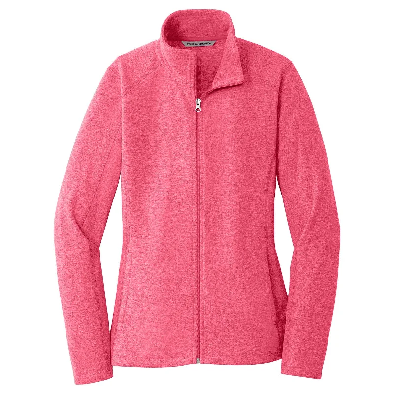 Port Authority Women's Pink Raspberry Heather Microfleece Full-Zip Jacket Collared Jacket Crew Neck Jacket Turtle Neck Jacket Port Authority Women's Pink Raspberry Heather Microfleece Full-Zip Jacket Collared Jacket Crew Neck Jacket Turtle Neck Jacket