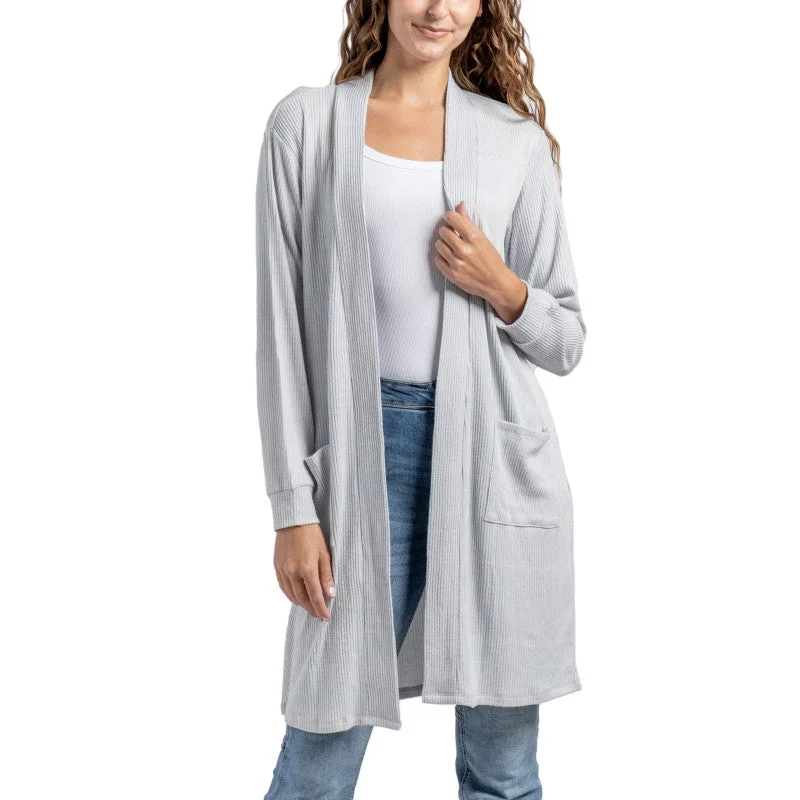 Hello Mello Cuddleblend Cardigan  - Grey Neon metallic Matte