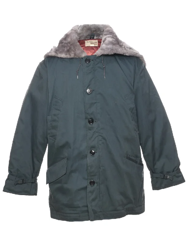 Navy Coat - L Plaid Tartan Floral