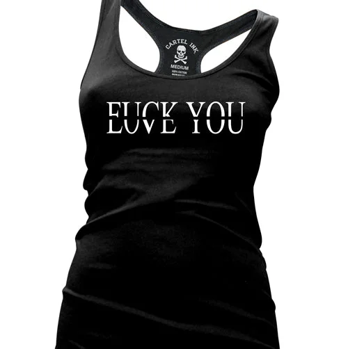 F Love You Women's Racer Back Tank Top modal blend tank