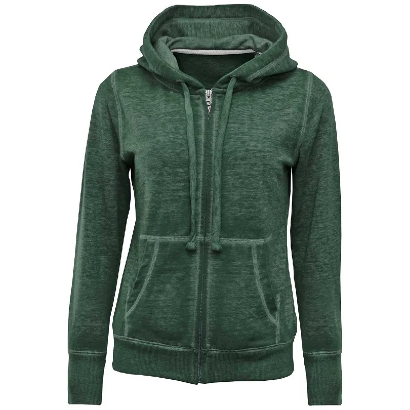 BAW Women's Vintage Forest Burn-Out Full Zip Jacket Stand-Up Collar Roll-Neck Collar Turtle Neck BAW Women's Vintage Forest Burn-Out Full Zip Jacket Stand-Up Collar Roll-Neck Collar Turtle Neck