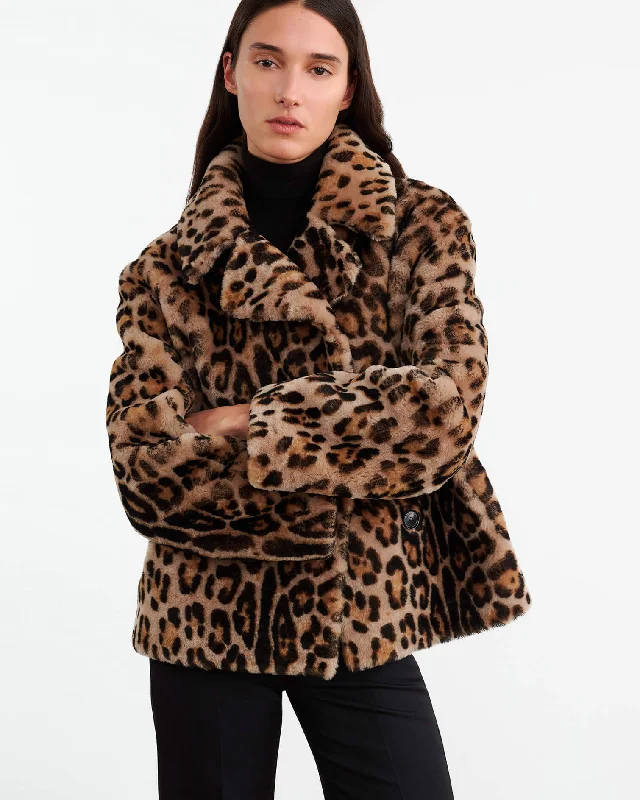 CLEOPHEE SHEARLING COAT Tie-Waist Belted Drawstring