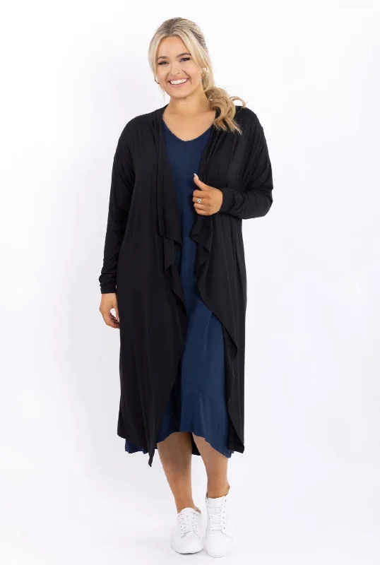 PQ | Flyaway Cardigan Hooded Caped Shawl Collar