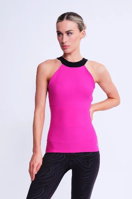 Empower Tank Top in Fuchsia sequin tank top