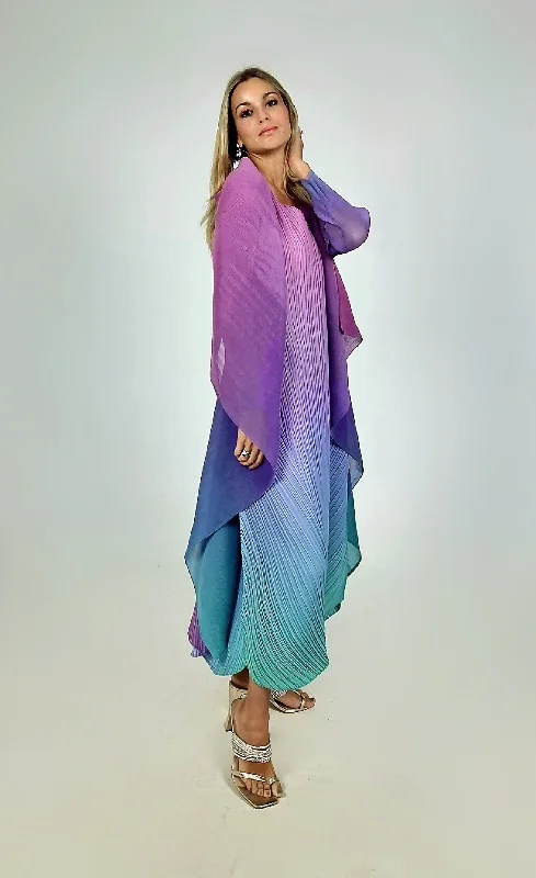 Alquema Northern Light Long Estrella Dress And Collare Coat Mesh Canvas Denim