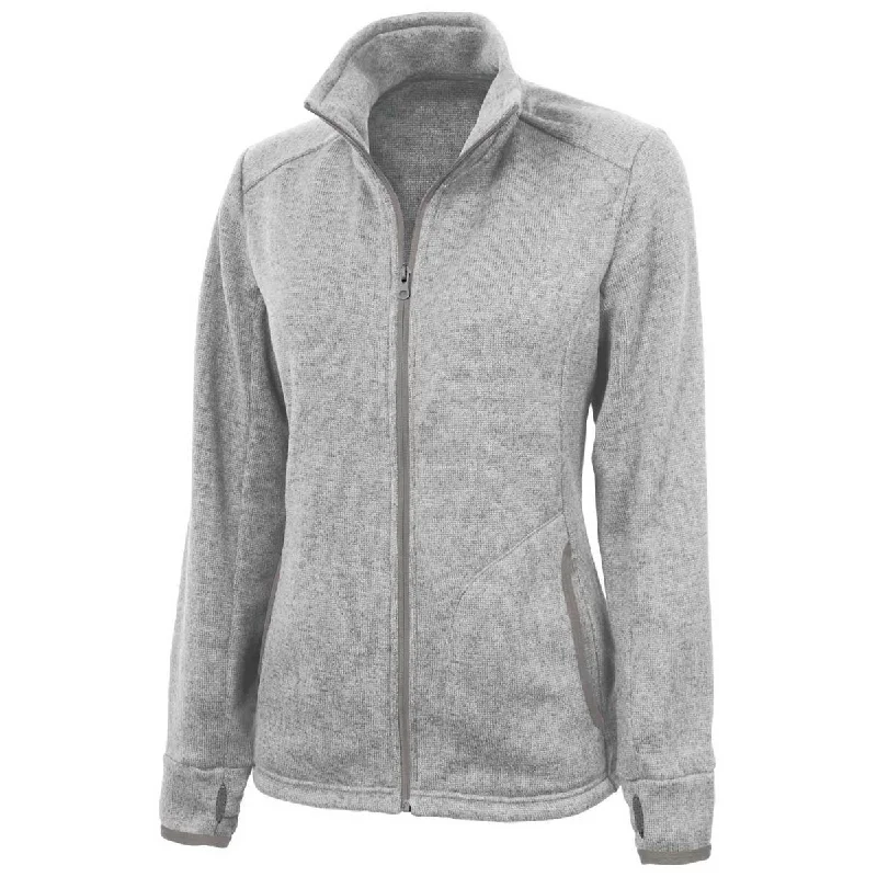 Charles River Women's Light Grey Heather Heathered Fleece Jacket Embroidered Jacket Appliqued Jacket Beaded Jacket Charles River Women's Light Grey Heather Heathered Fleece Jacket Embroidered Jacket Appliqued Jacket Beaded Jacket