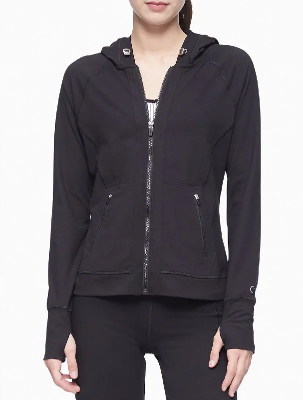 Calvin Klein Performance Embrace Hooded Zip Jacket - Women Welt Pockets Slit Pockets Flap Pockets Calvin Klein Performance Embrace Hooded Zip Jacket - Women Welt Pockets Slit Pockets Flap Pockets