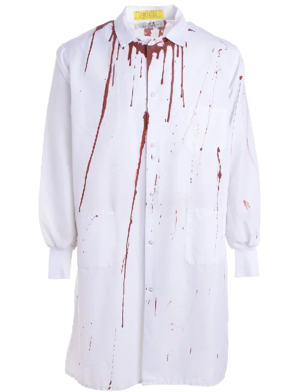 Reclaimed Bloody Halloween Doctors Coat Stand-Up Roll-Neck Turtle