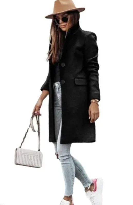 Women's Woven Winter Coat Mesh Canvas Denim