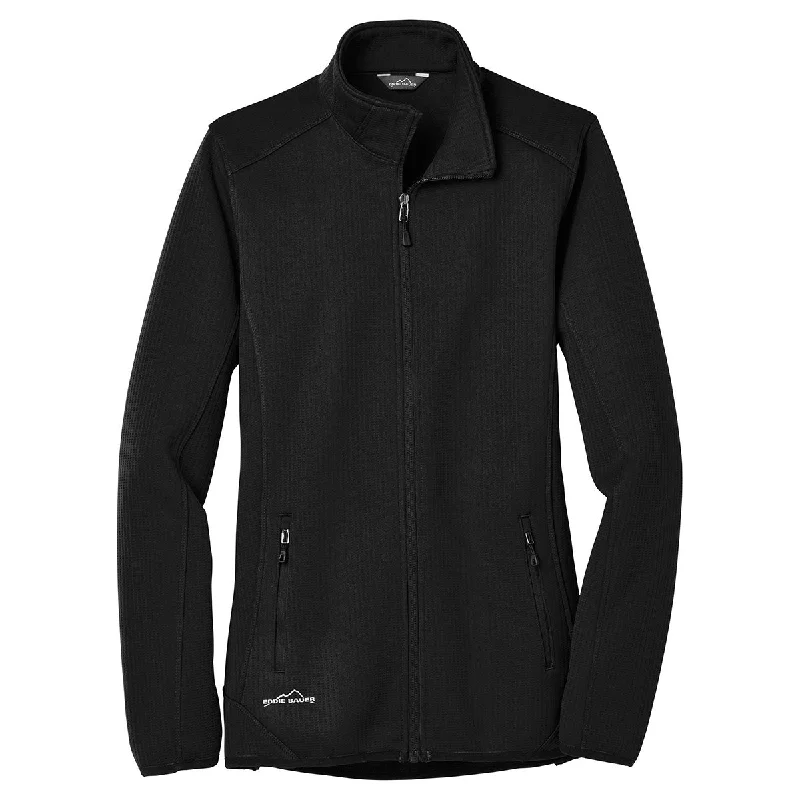 Eddie Bauer Women's Black Dash Full-Zip Fleece Jacket Zip Front Button Front Snap Front Eddie Bauer Women's Black Dash Full-Zip Fleece Jacket Zip Front Button Front Snap Front