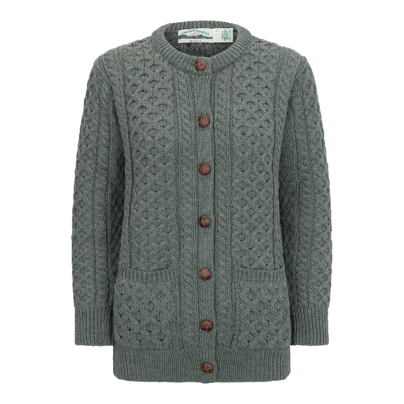Green Aran Lumber Cardigan Polka Dot Checkered Tartan