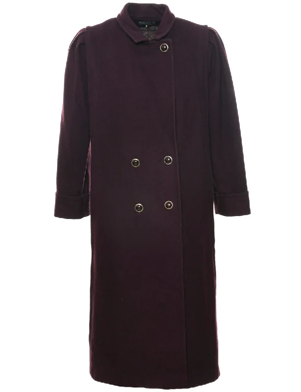 Double Breasted Wool Coat - M Vest Waistcoat Gilet
