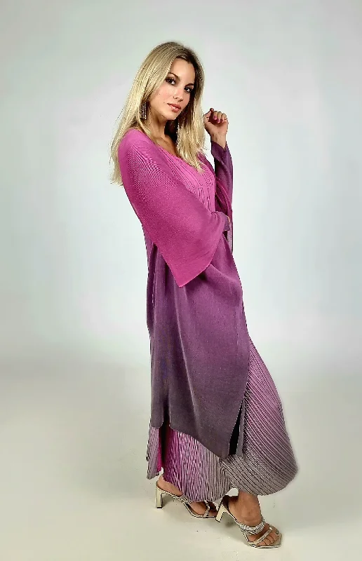Alquema Fishia Ombre Long Estrella Dress And Collare Old Coat Fleece Down Feather