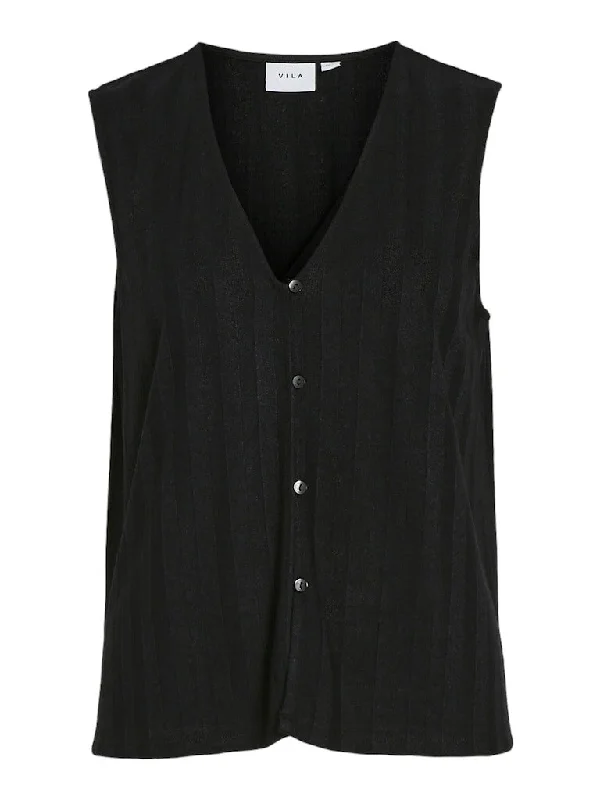 Vila Lucea - Cardigan vest Herringbone Houndstooth Plaid