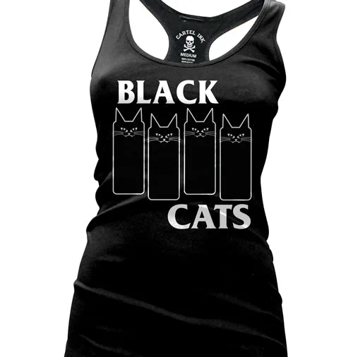 Black Cats Women's Racer Back Tank Top bold tank top