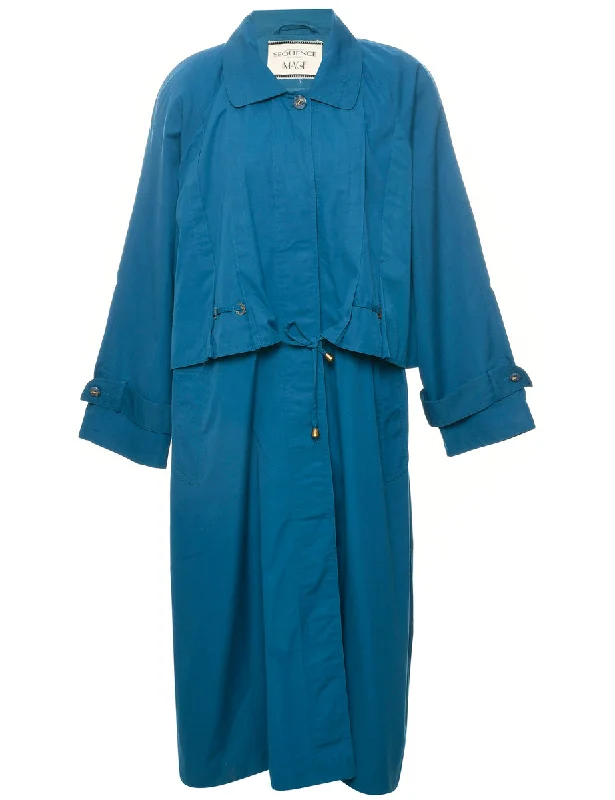 Single Breasted Trench Coat - XXL Hooded Caped Scarf
