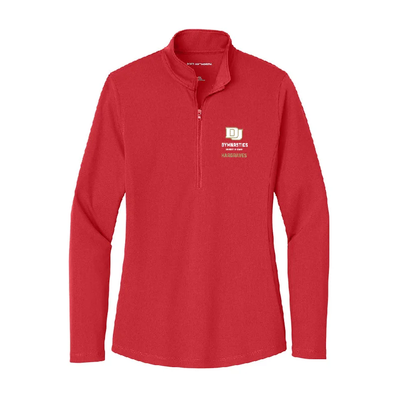 DU - NCAA Women's Gymnastics : Amanda Hargraves - Women's Lightweight Quarter Zip Jacket Nylon Fabric Polyester Fabric Spandex Fabric DU - NCAA Women's Gymnastics : Amanda Hargraves - Women's Lightweight Quarter Zip Jacket Nylon Fabric Polyester Fabric Spandex Fabric