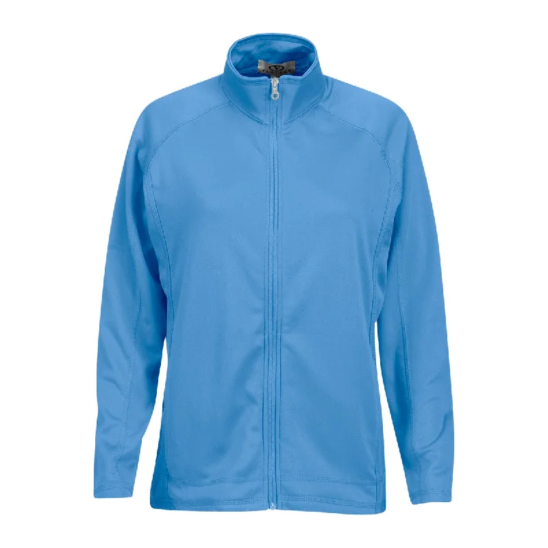 Vantage Women's Carolina Blue Brushed Back Micro-Fleece Full-Zip Jacket Bomber Jacket Anorak Windbreaker Vantage Women's Carolina Blue Brushed Back Micro-Fleece Full-Zip Jacket Bomber Jacket Anorak Windbreaker