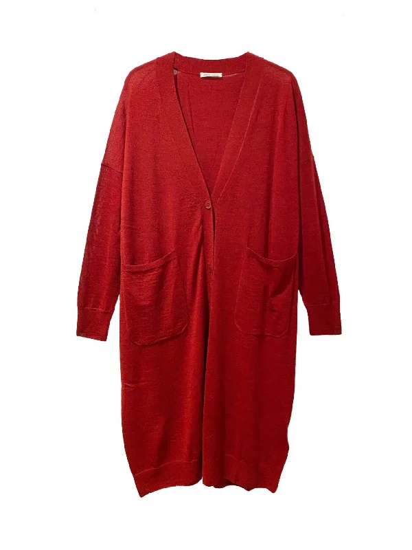 CARDIGAN LARGO PUNTO ROJO Neon metallic Matte